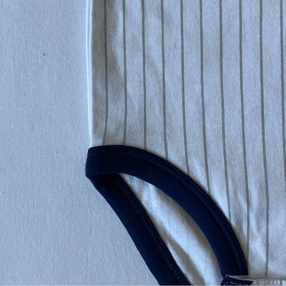 Boston Red Sox Outfit Size 6 9 Months Baseball One Piece snap MLB Pinstripe EUC - Picture 11 of 13